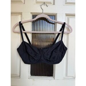 Malia Mills Gabi DD/E Black Underwire Swim Bikini Top Size 36 DD/E